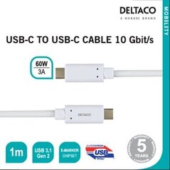 Deltaco USBC-1127M, USB C, 1 м цена и информация | Borofone 43757-uniw | hansapost.ee