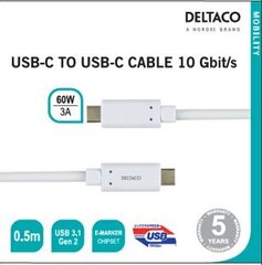 Deltaco USBC-1126M, USB C, 0.5m hind ja info | Mobiiltelefonide kaablid | hansapost.ee
