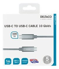 Deltaco USBC-1417M, USB C, 1 м цена и информация | Borofone 43757-uniw | hansapost.ee