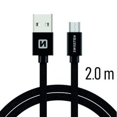 Swissten Textile Универсальный Micro USB Кабель данных 2.0m черный цена и информация | Borofone 43757-uniw | hansapost.ee