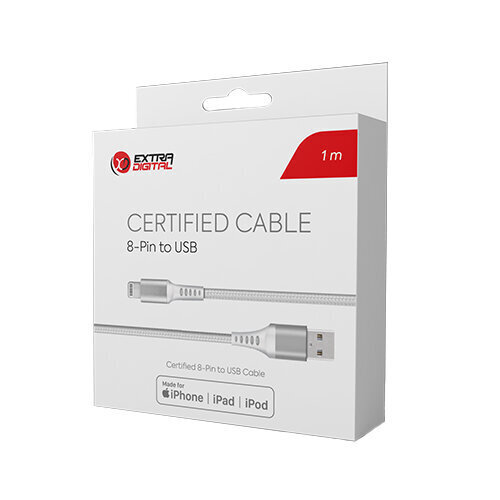 Extra Digital Lightning - USB, 1m (sertifitseeritud) hind ja info | Mobiiltelefonide kaablid | hansapost.ee