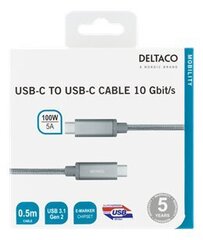 Deltaco USBC-1416M, USB C, 0.5 м цена и информация | Borofone 43757-uniw | hansapost.ee