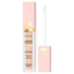 Маскирующий консилер Eveline Wonder Match Anti-Fatigue & Skin Glowing Brightening Creamy Concealer 15 SPF20, 6,8 мл цена и информация | Пудры, базы под макияж | hansapost.ee