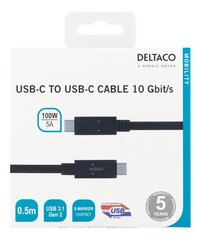 Deltaco USBC-1401M, USB C, 0,5 м цена и информация | Кабели для телефонов | hansapost.ee