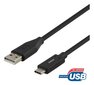 Deltaco USBC-1005M, USB C, USB A, 1.5m hind ja info | Mobiiltelefonide kaablid | hansapost.ee