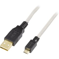 Deltaco USB-301-K, USB A, USB Micro B, 1м цена и информация | Кабели для телефонов | hansapost.ee