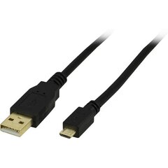 Deltaco USB-301S-K, USB A, USB Micro B, 1м цена и информация | Кабели для телефонов | hansapost.ee