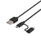 Deltaco IPLH-212, USB B, Lightning, Micro USB, 1m цена и информация | Mobiiltelefonide kaablid | hansapost.ee
