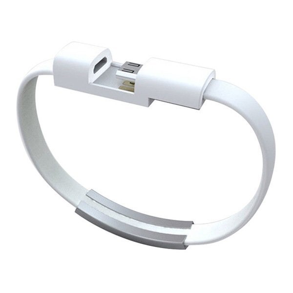 TakeMe 2in1 Elegant Bracelet & Fast Transmission 2.1A Data / Charging cable USB to Lightning (21cm) White hind ja info | Mobiiltelefonide kaablid | hansapost.ee