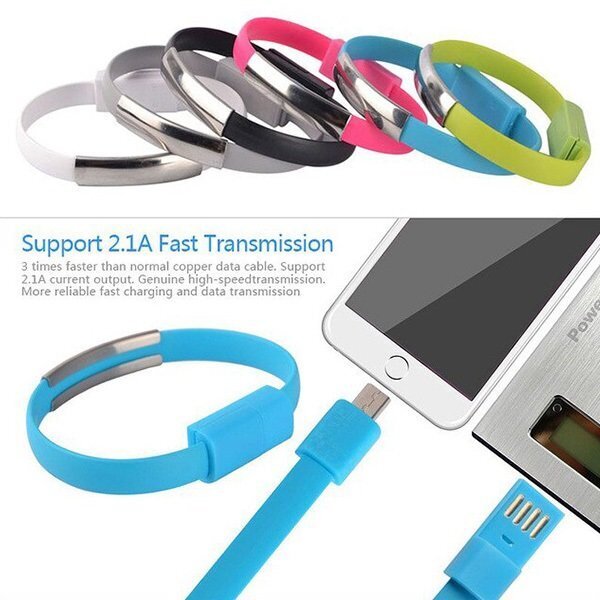 TakeMe 2in1 Elegant Bracelet & Fast Transmission 2.1A Data / Charging cable USB to Lightning (21cm) White цена и информация | Mobiiltelefonide kaablid | hansapost.ee