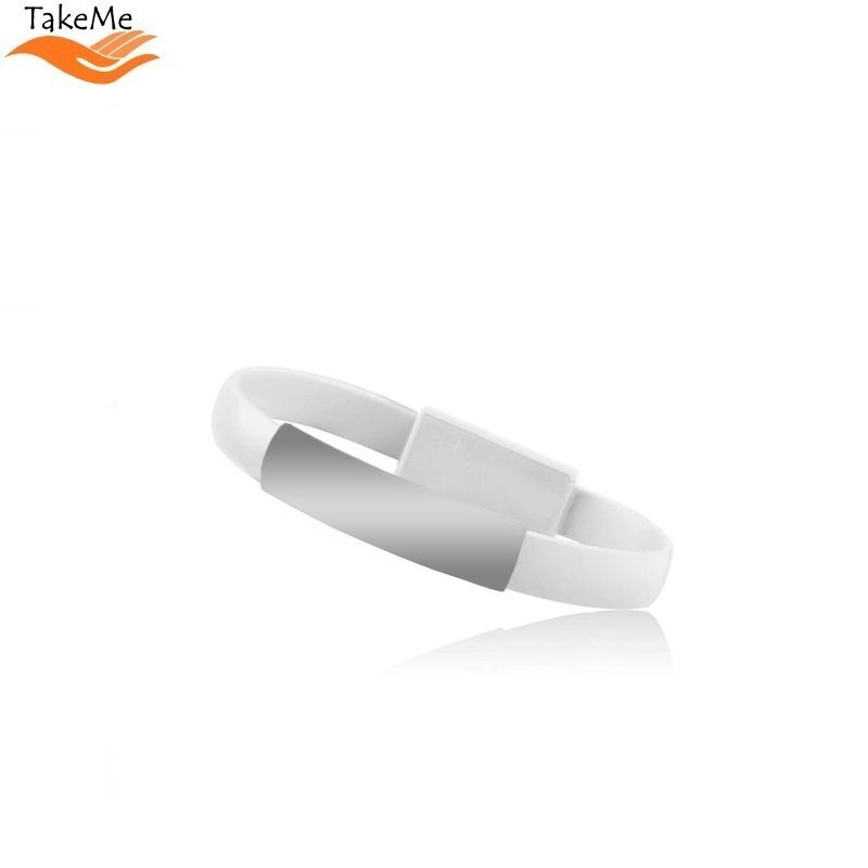 TakeMe 2in1 Elegant Bracelet & Fast Transmission 2.1A Data / Charging cable USB to Lightning (21cm) White hind ja info | Mobiiltelefonide kaablid | hansapost.ee