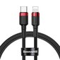 Laadimiskaabel Baseus Cafule CATLKLF-91 USB-C -> 18W / PD 2.0 / 100 cm, must ja punane hind ja info | Mobiiltelefonide kaablid | hansapost.ee