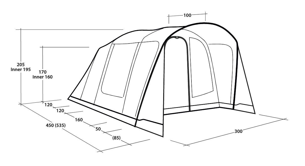 Telk Outwell Sunhill 5 Air, sinine цена и информация | Telgid | hansapost.ee