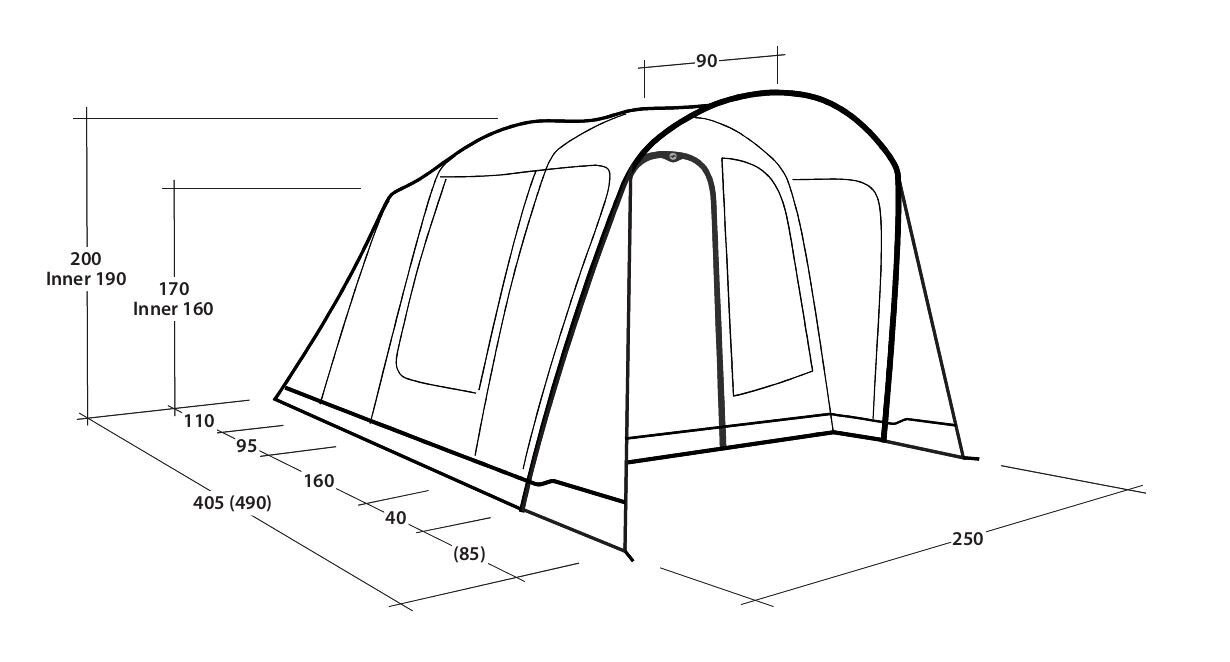 Telk Outwell Sunhill 3 Air, sinine hind ja info | Telgid | hansapost.ee