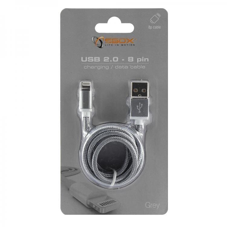 Sbox IPH7-GR, USB 2.0 8-Pin, 1,5 m hind ja info | Mobiiltelefonide kaablid | hansapost.ee