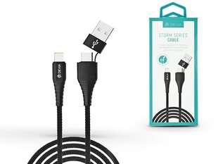 Kaabel Devia Storm, USB A - Type C - Lightning, (2.4A), 1m hind ja info | Mobiiltelefonide kaablid | hansapost.ee