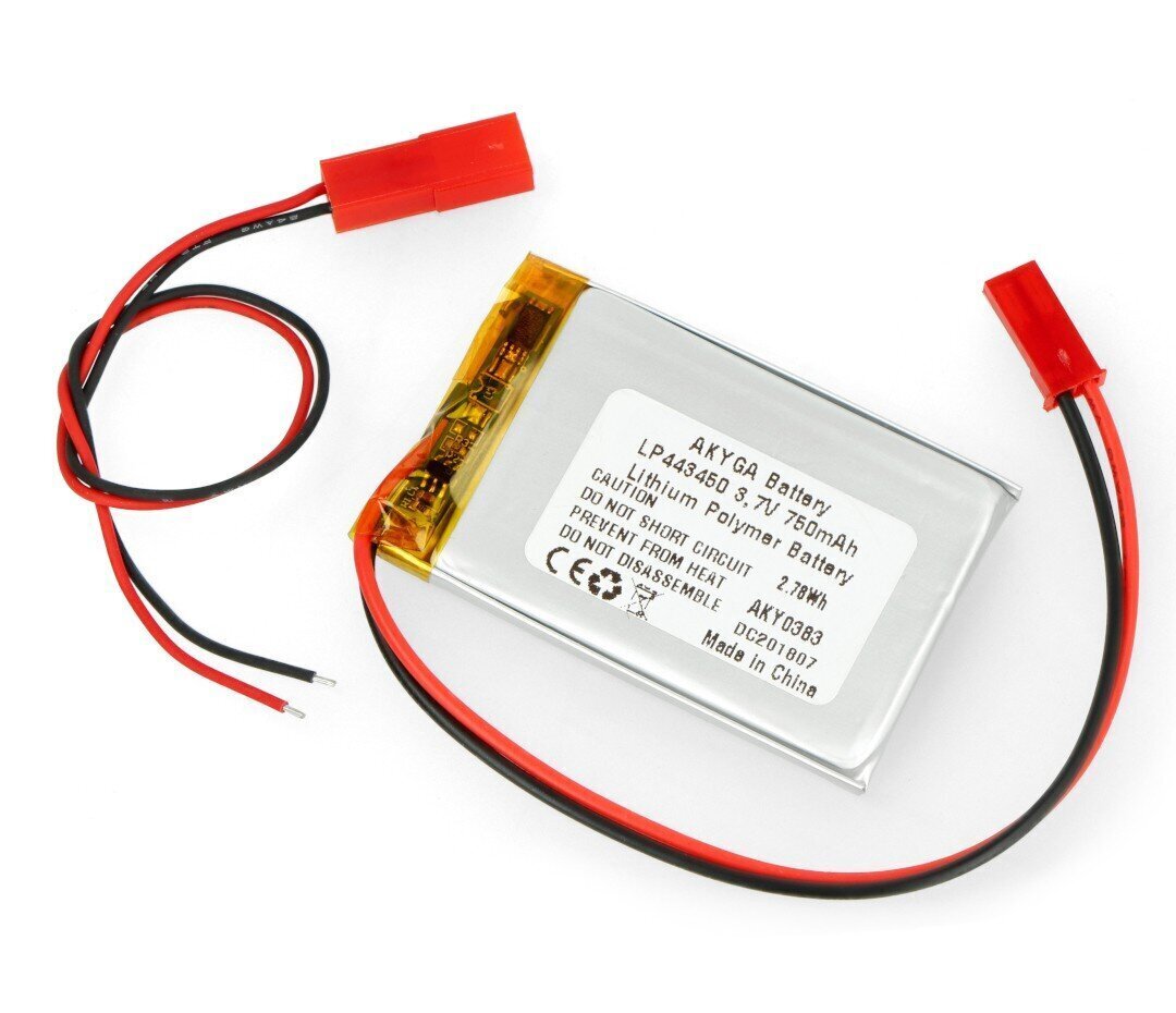 Akyga Li-Pol 750mAh 1S 3.7V - JST-BEC hind ja info | Autoakud | hansapost.ee