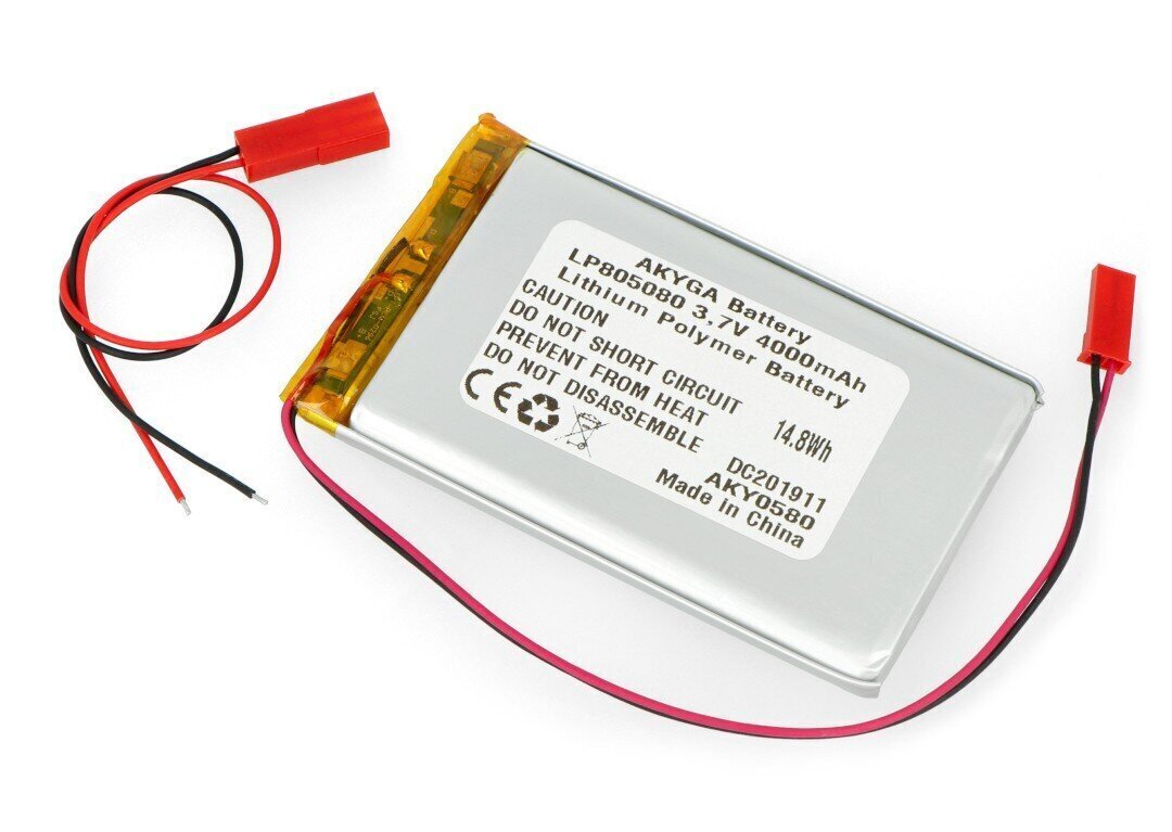 Akyga Li-Pol 4000mAh 1S 3.7V - JST-BEC hind ja info | Akud mobiiltelefonidele | hansapost.ee