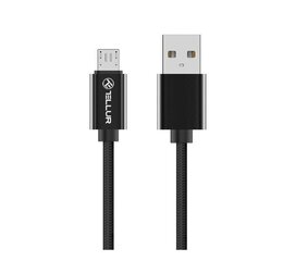 Nailonist andmeedastuskaabel Tellur USB/Micro USB, 1m, Must hind ja info | Mobiiltelefonide kaablid | hansapost.ee