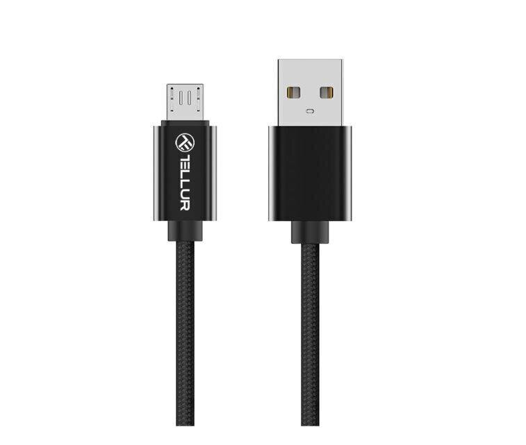 Nailonist andmeedastuskaabel Tellur USB/Micro USB, 1m, Must цена и информация | Mobiiltelefonide kaablid | hansapost.ee