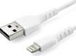 STARTECH 2m USB to Lightning Cable white цена и информация | Mobiiltelefonide kaablid | hansapost.ee