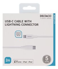 Deltaco IPLH-320M, USB C, Lightning, 2m цена и информация | Кабели для телефонов | hansapost.ee