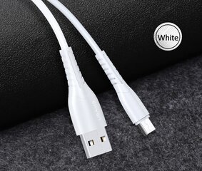 USB/MicroUSB кабель USAMS, белый, 100 см цена и информация | Кабели для телефонов | hansapost.ee