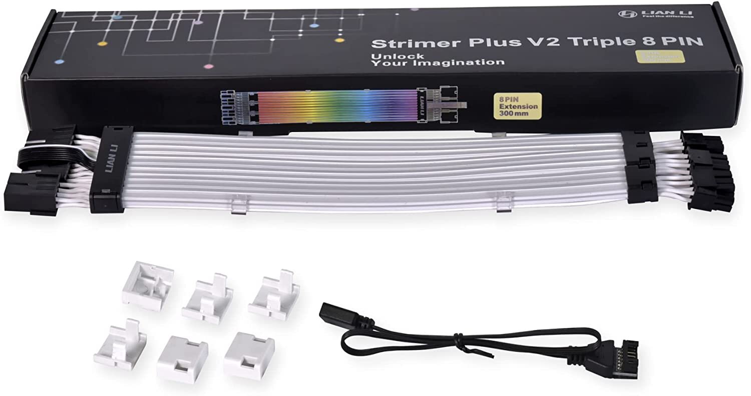 Lian Li Strimer Plus V2 3x8-Pin RGB Extension цена и информация | Korpuste lisatarvikud | hansapost.ee