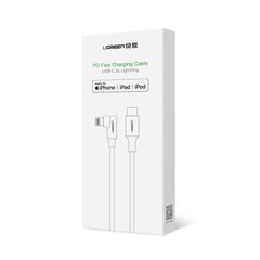 Кабель Ugreen MFI Elbow USB Type C Lightning Power Delivery 3 A, 1 м цена и информация | Borofone 43757-uniw | hansapost.ee