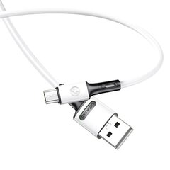 USB/Micro USB кабель USAMS, белый, 100 см цена и информация | Borofone 43757-uniw | hansapost.ee
