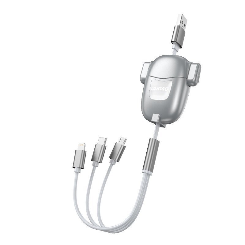 Dudao 3in1 USB - micro USB / Lightning / USB Type C, 110 cm hind ja info | Mobiiltelefonide kaablid | hansapost.ee
