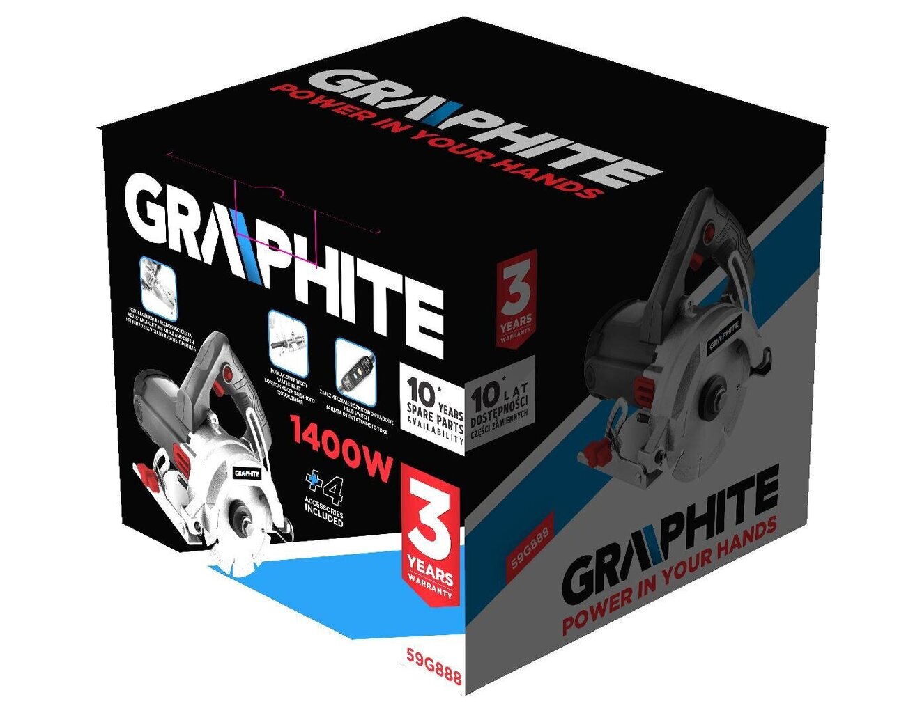 Grafiidilõikur Graphite 1400W, 125 mm цена и информация | Elektrilised saed, ketassaed ja tarvikud | hansapost.ee