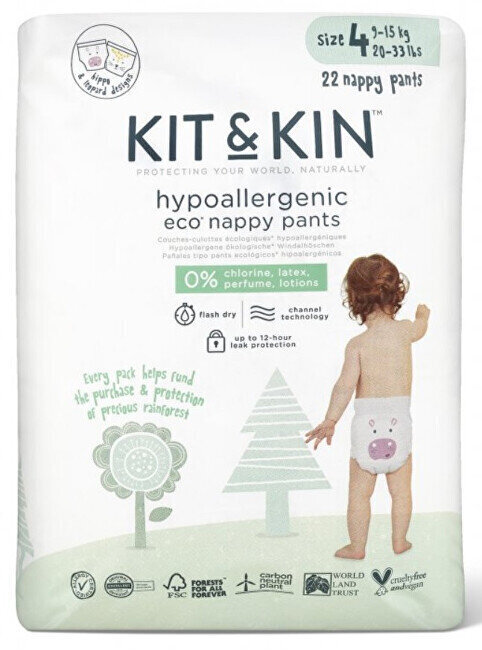 Püksmähkmed Kit & Kin, 4(9-15 kg), 22 tk hind ja info | Mähkmed, riidest mähkmed | hansapost.ee