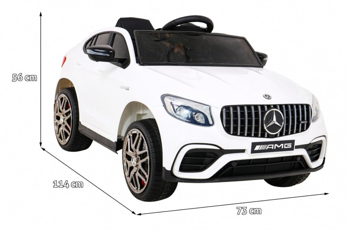 Ühekohaline elektriauto lastele Mercedes Benz GLC63S, valge price and information | Laste elektriautod | hansapost.ee