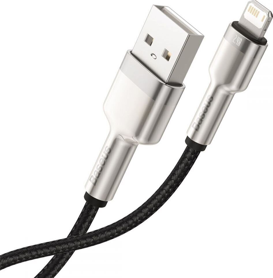 Kaabel Baseus Cafule Series USB to IP 2.4A 0.25m, must цена и информация | Mobiiltelefonide kaablid | hansapost.ee