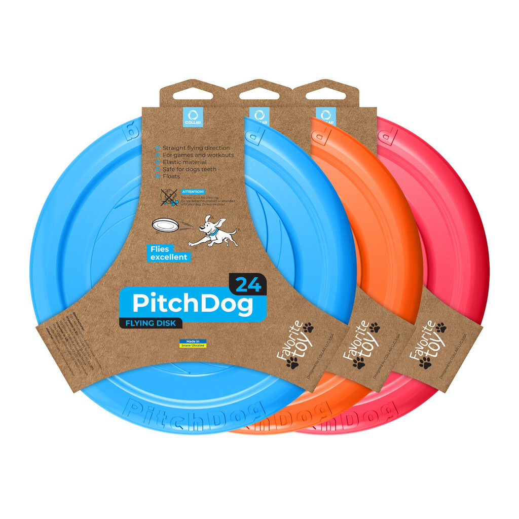 Interaktiivne mänguasi koertele lendav ketas Doggy Pitchdog, 24 cm, oranž цена и информация | Koerte mänguasjad | hansapost.ee