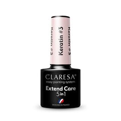 Claresa Гибридная основа для гель-лака Extend Care 5 in 1 Keratin #3, 5 г цена и информация | Лаки, укрепители для ногтей | hansapost.ee