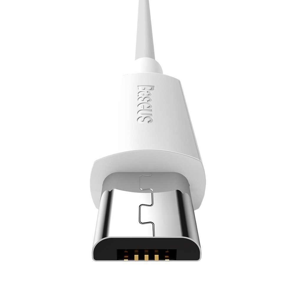 Kaabel Baseus Simple Wisdom Set (2 tk.) USB - micro USB 2,1 A 1,5 m, valge (TZCAMZJ-02) цена и информация | Mobiiltelefonide kaablid | hansapost.ee