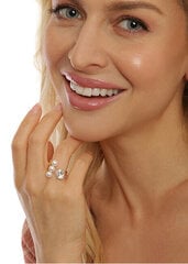 JwL Luxury Pearls Позолоченное кольцо с настоящим жемчугом и кристаллами JL0694 цена и информация | Кольцо | hansapost.ee