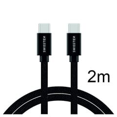 Универсальный кабель Swissten Textile Quick Charge 3.1 USB-C на USB-C, 2 м, черный цена и информация | Borofone 43757-uniw | hansapost.ee
