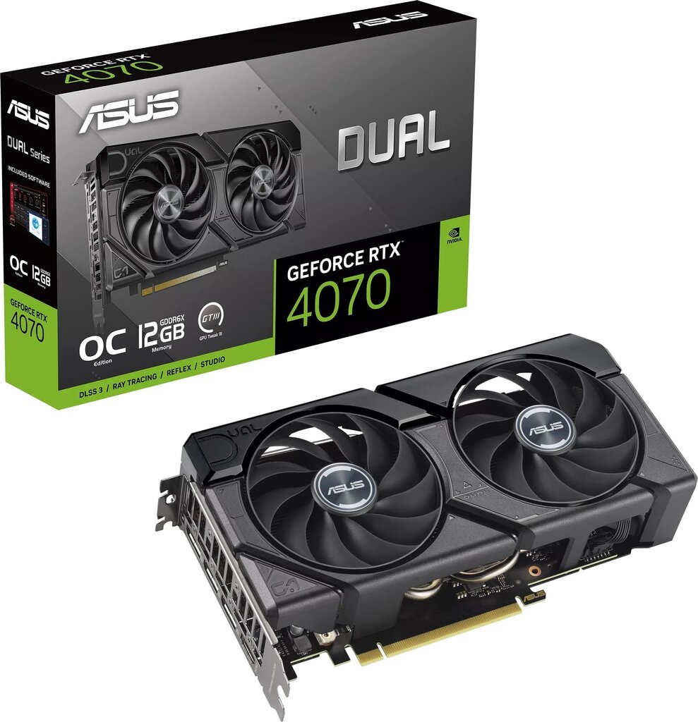 Asus GeForce RTX 4070 Dual Evo OC (DUAL-RTX4070-O12G-EVO) hind ja info | Videokaardid | hansapost.ee