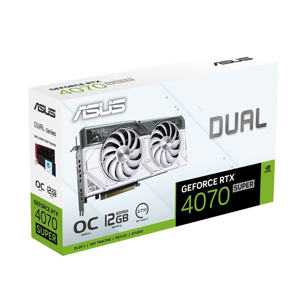 Asus Dual GeForce RTX 4070 Super White OC Edition (90YV0K84-M0NA00) hind ja info | Videokaardid | hansapost.ee