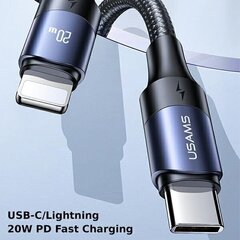 USAMS U71 USB-C в Lightning PD 3м, Черный цена и информация | Borofone 43757-uniw | hansapost.ee
