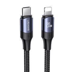 USAMS U71 USB-C kuni Lightning PD 1,2 m, must hind ja info | Mobiiltelefonide kaablid | hansapost.ee