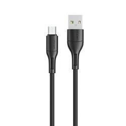 USAMS U68 Micro USB laadimis- ja infoedastuskaabel 2A 1m, must hind ja info | Mobiiltelefonide kaablid | hansapost.ee