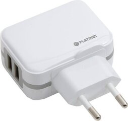 Зарядное устройство 2xUSB 3,4A + кабель microUSB 1м, белый [43723] цена и информация | Зарядные устройства для телефонов | hansapost.ee