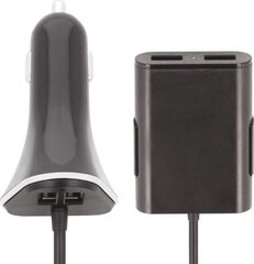 Forever Passenger USB 4 x 2.4A (12V / 24V) Car Charger With Cable 1.5m For Passengers Black hind ja info | Laadijad mobiiltelefonidele | hansapost.ee