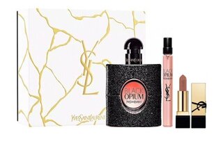 Komplekt Yves Saint Laurent Black Opium EDP naistele: parfüümvesi 90 ml + huulepulk + mini 10 ml hind ja info | Parfüümid naistele | hansapost.ee