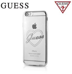 GUESS GUHCP7LTRHS Signature Heart Супер тонкий прочный силиконовый Чехол-крышка Apple iPhone 7 Plus 5.5inch Прозрачно Серебристый цена и информация | Чехлы для телефонов | hansapost.ee