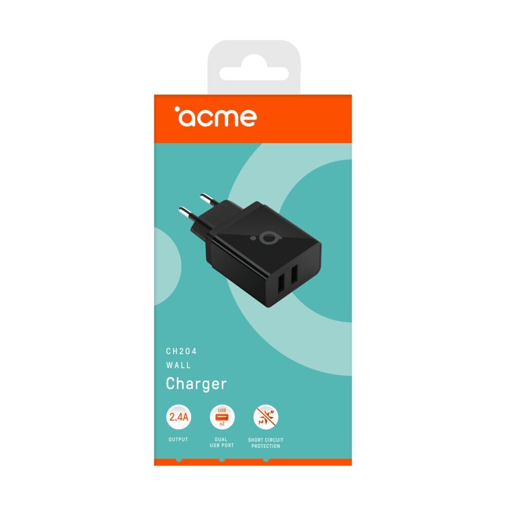 Acme Wall charger CH204 2 x USB Type-A, hind ja info | Laadijad mobiiltelefonidele | hansapost.ee